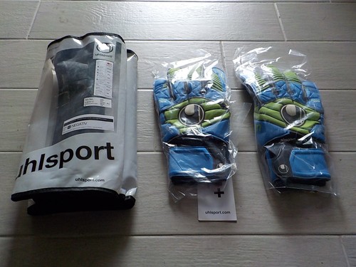 GUANTI PORTIERE CALCIO UHLSPORT ELIMINATOR ABSOLUT FOOTBALL GK GLOVES S10,5 BNIB