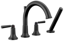 Delta T4735-BL Roman Tub Trim w/ Hand Shower, Matt Black