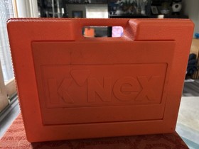 Vintage 90s K'NEX Large Mixed Lot Orange Carrying Case KNEX Building Toys Extras