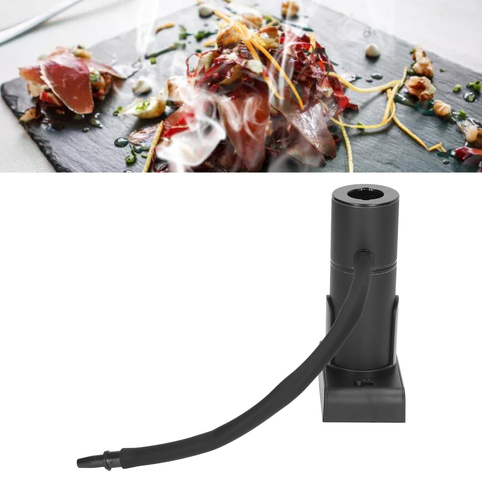 (Black)Drink Cocktail Smoker Adjustable Gear Aluminum And Zinc Alloy