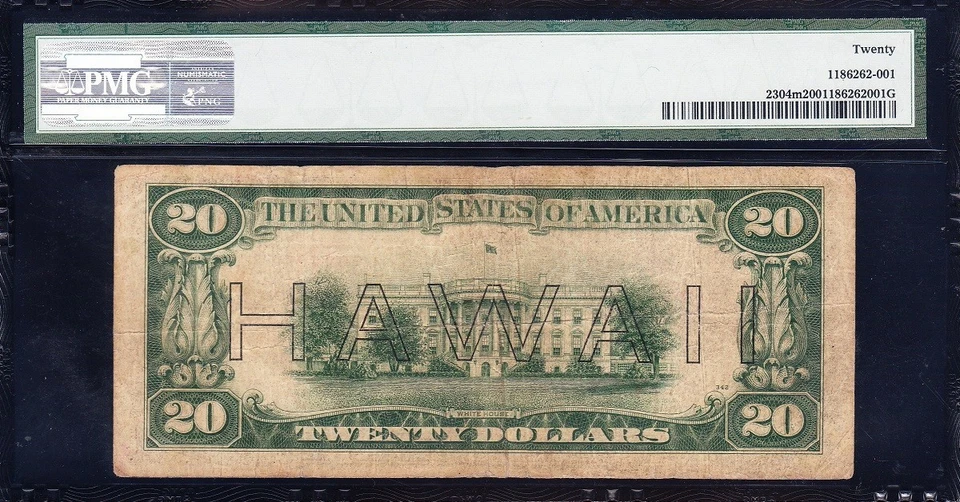 VERY NICE Bold & Crisp VF "Mule" 1934 A $20 HAWAII Federal Reserve Note! PMG 20! - Image 3 of 3