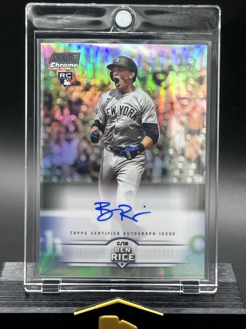 2025 Topps Stadium Club Chrome Ben Rice RC Auto SCCA-BR Yankees Rookie