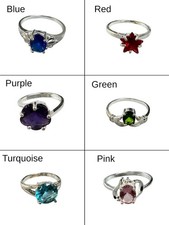 925 Sterling Silver Rings for Women Various Colors and Shapes NWOT
