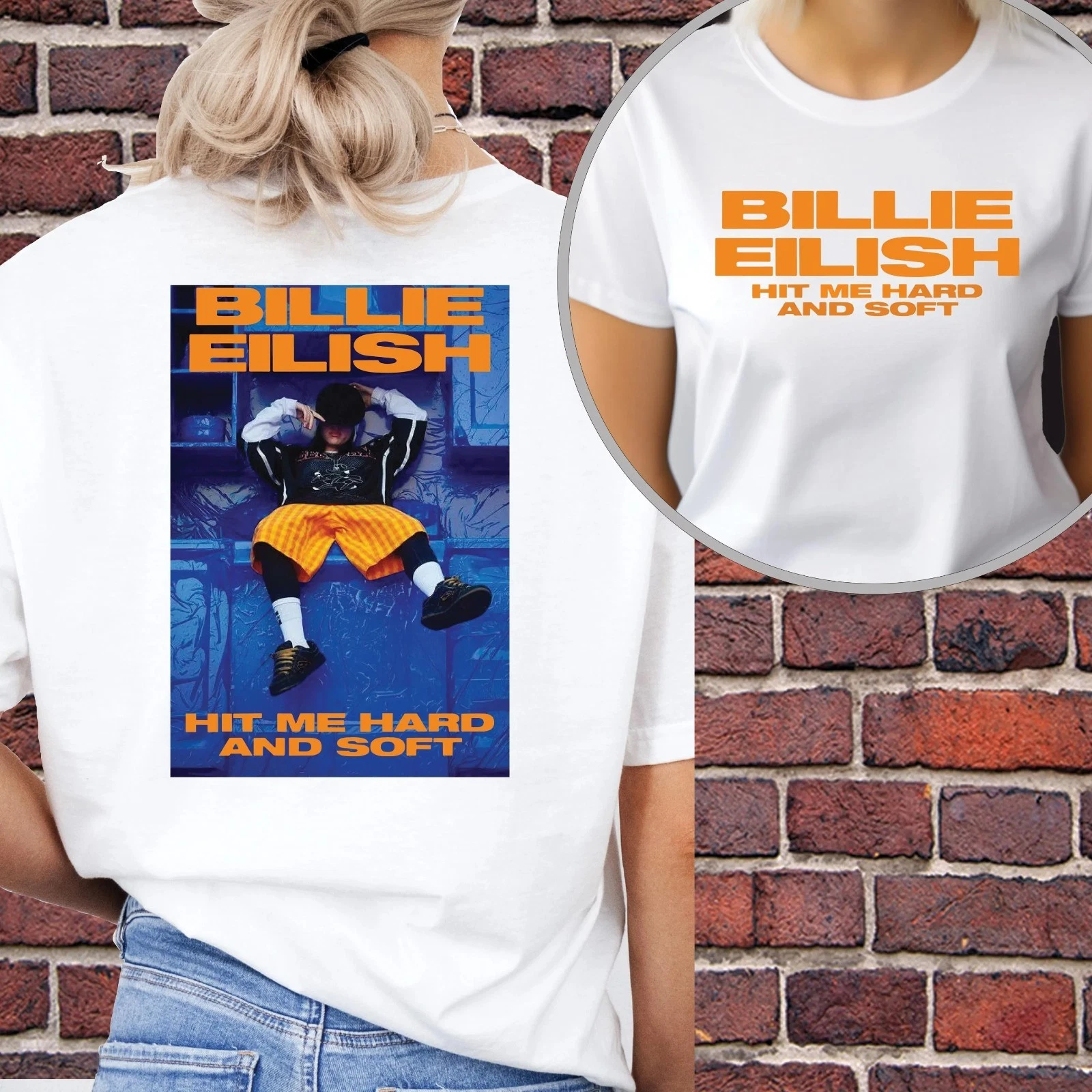 Billie Tour Tee, Billie Eilish Hit Me Hard and Soft Tshirt