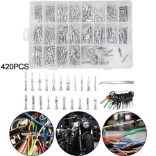 420PCS Connector Pins 21 Types Electrical Wire Terminal Kit 18PCS Extractor Tool