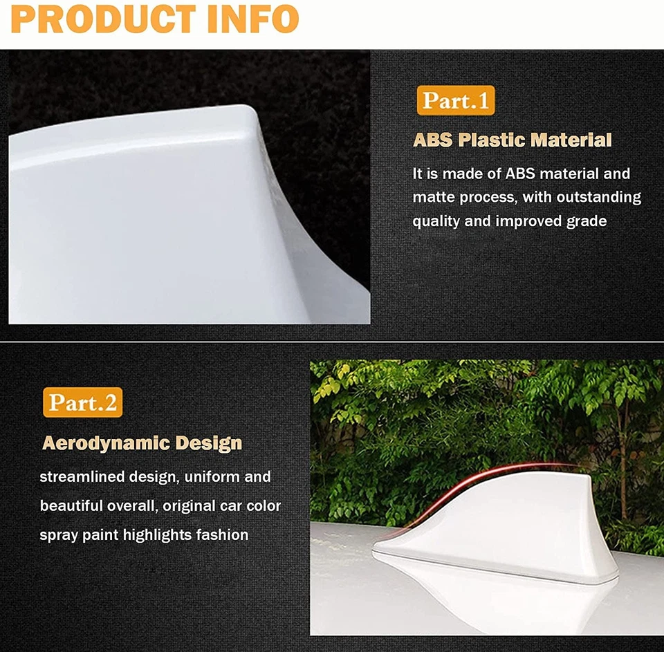 Cubierta de antena de coche radio AM/FM negro aleta de tiburón decoración para Land Rover Range Foto 3 de 4