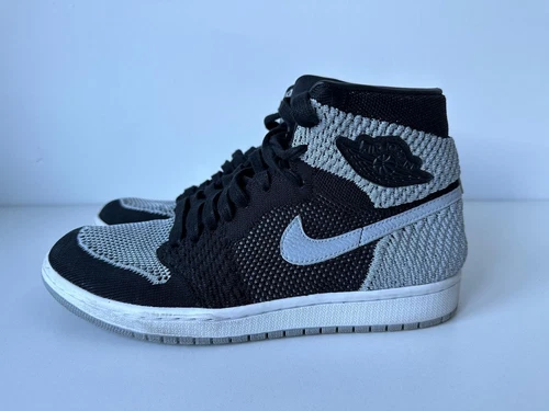 Air Jordan 1 Retro OG Flyknit High Shadow grigio e nero taglia UK 7