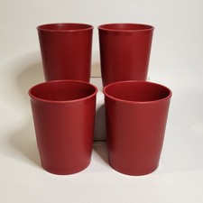 Vintage Tupperware 321 - Set of 4 Kids 6 oz Juice Tumblers Cups - Burnt Red