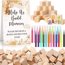 Dinifee 125 Pcs Baby Shower Decorate a Block Game Set Includes Help Us Build Mem