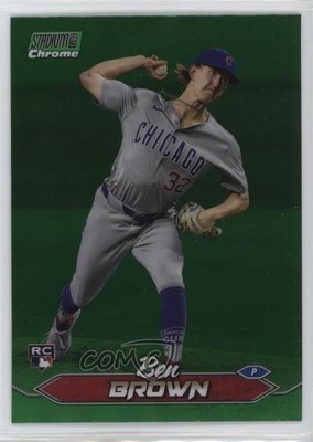 2024 Topps Stadium Club Chrome Green Refractor Ben Brown #41 Rookie RC 6e0