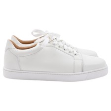 Christian Louboutin Louis Junior Sneakers In White Leather Men Ecru Size 40.5