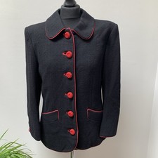 Vintage Yves Saint Laurent Rive Gauche Ladies Blazer Jacket Red Black YSL