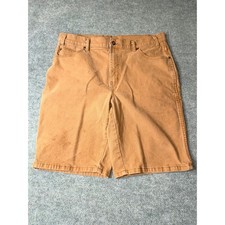 Dickies Carpenter Shorts Mens 36 Brown Duck Canvas Utility Tool Pocket Grunge