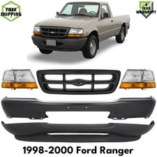 Front Bumper Face Bar Primed Steel Headlights Kit For 1998-2000 Ford Ranger Front Bumper Face Bar Primed Steel Headlights Kit For 1998-2000 Ford Ranger