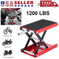 Motorcycle Lift Jack 1200lbs Scissor Hoist Stand For Atv Dirt Bike 9 Wide Deck