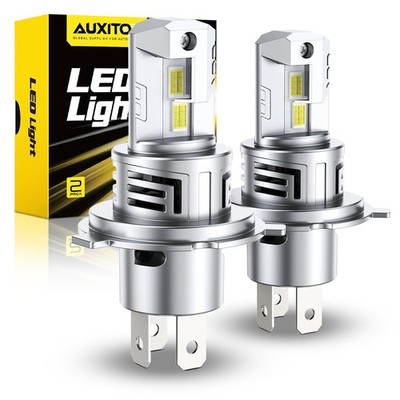 Pair AUXITO H4 9003 LED Headlight Bulbs Upgraded 6500K White Lamps Canbus Ready