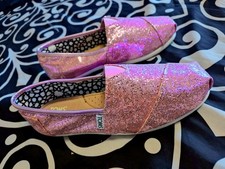 TOMS shoes women's size 5.5 - Pink Sparkle - NWOBOT - Alpargata - limited ed.