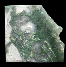 MOSS AGATE SLAB - Lapidary Unpolished Green Quartz Crystal Rough Rock Mineral