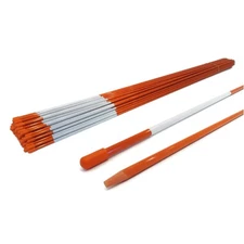 (Pack of 12) 5/16" Orange Walkway Poles with Reflector, Heavyduty Fiberglass Rod