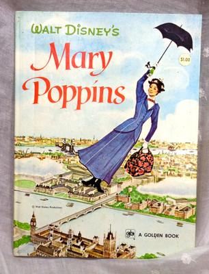 Walt Disney's MARY POPPINS 10850 Golden Book BEDFORD 11th Print 1973 Golden HC
