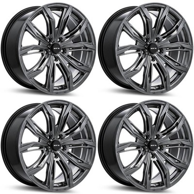 Set of 4 18in Black Alloy Wheel Rims for 2005+ Jeep, RTXEE6B 18x8 5x114.3 ET42 5