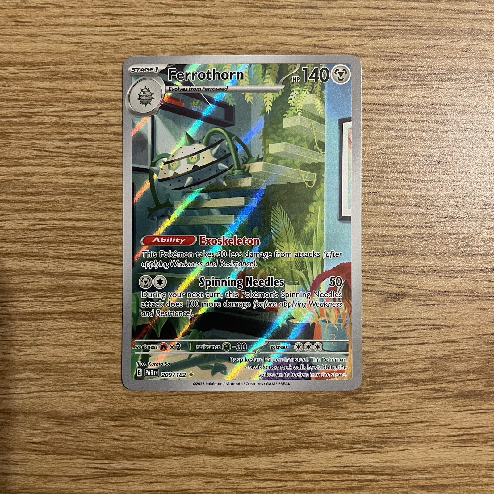 Pokemon TCG SV04: Paradox Rift #209/182 Ferrothorn