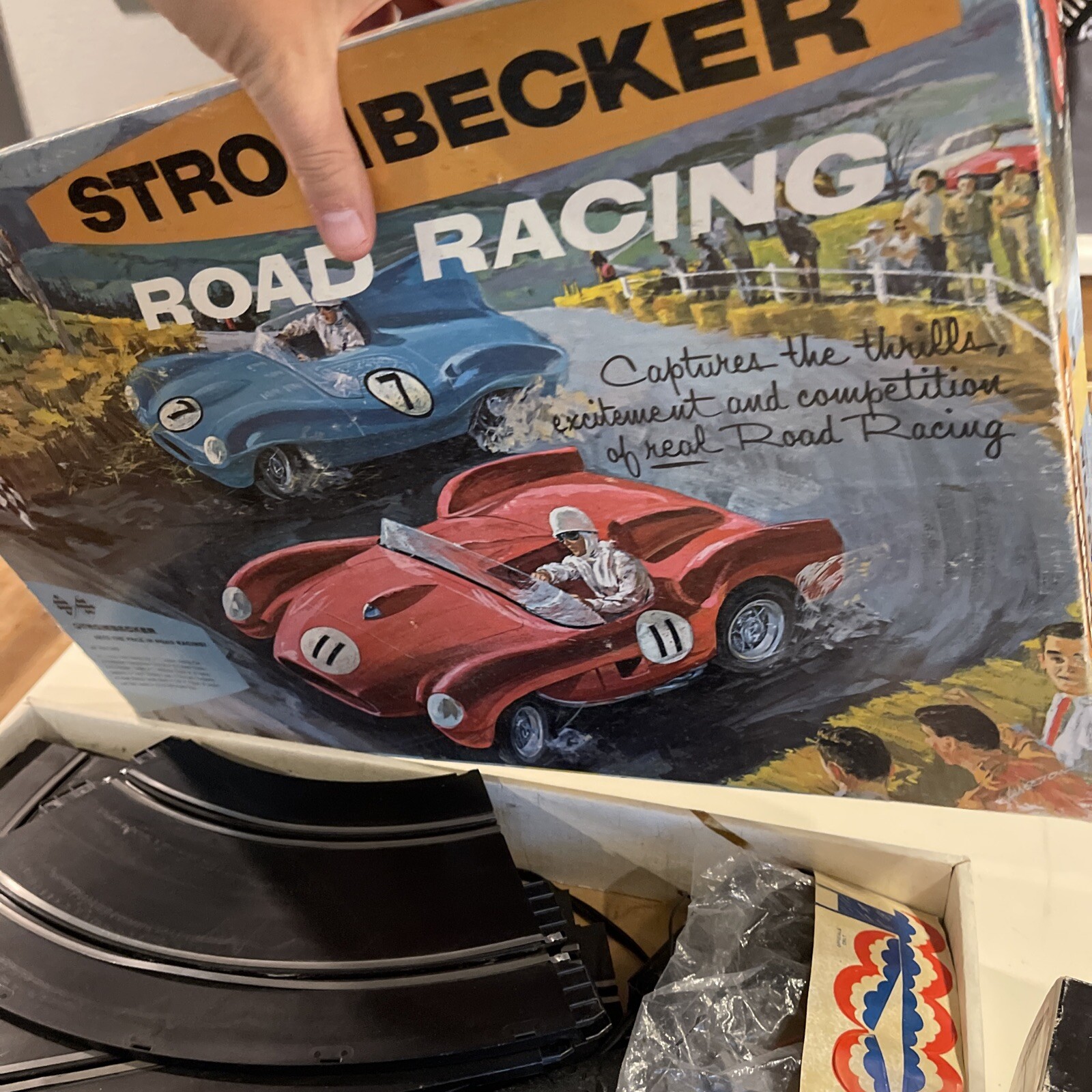 Vintage Strombecker Road Racing Set With Extras And Box Untested eBay