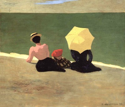 Felix Vallotton ''Sur La Plage'' Schweizer Künstler grünes Kunstwerk PAPIER oder LEINWANDDRUCK