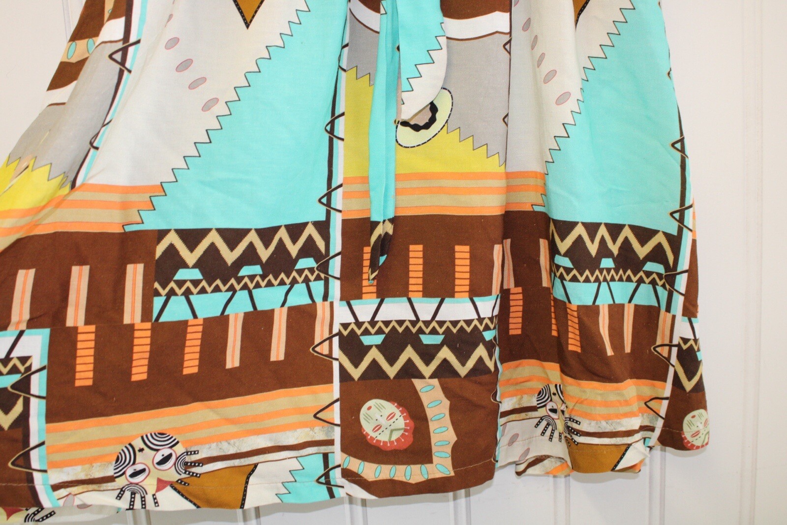 Baci Linen Blend Aztec Patchwork Belted Maxi Skir… - image 8