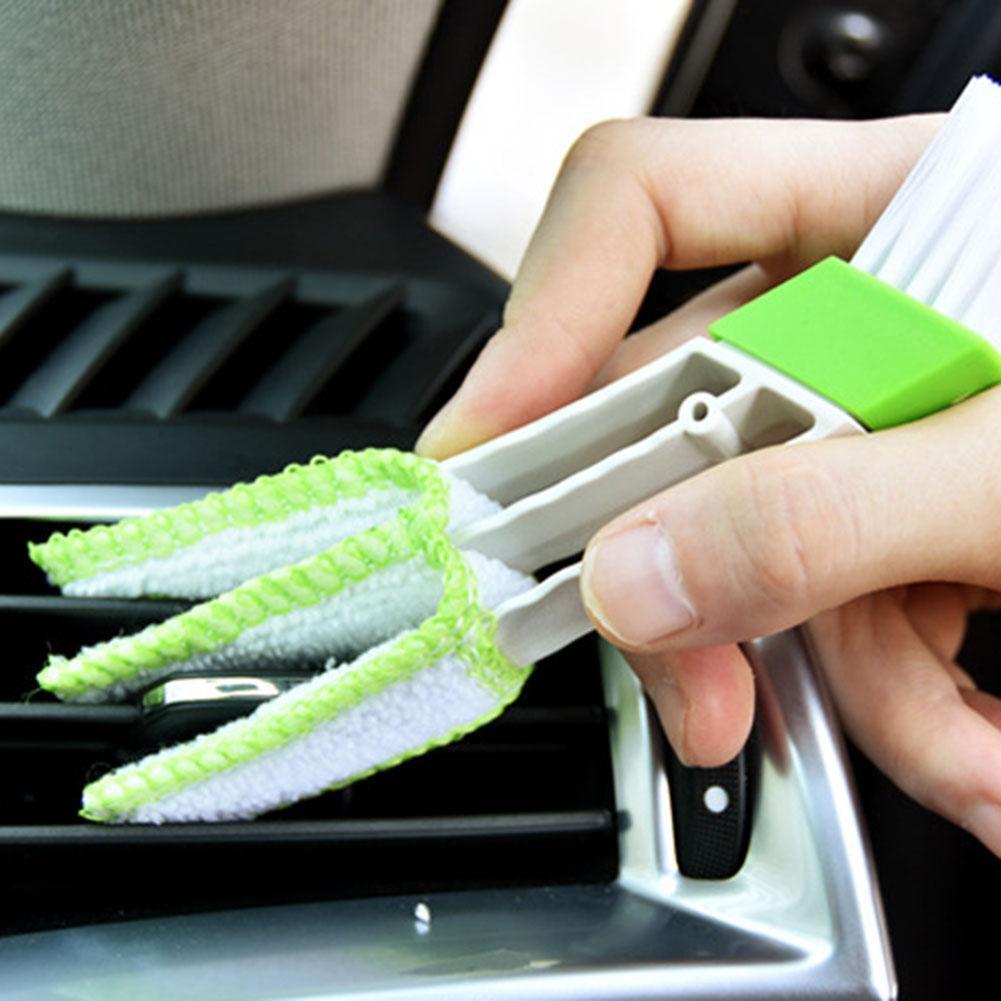 Car Dual Head Air Vent Dust Collector Console Window Blinds Cleaner