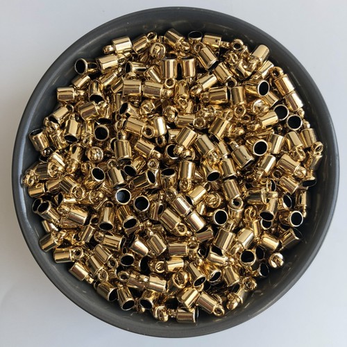 20X Cuero Cable End Tapas Oro 10mm Borla Extremo Punta Collar Conector Hágalo usted mismo Artesanía - Imagen 2 de 6