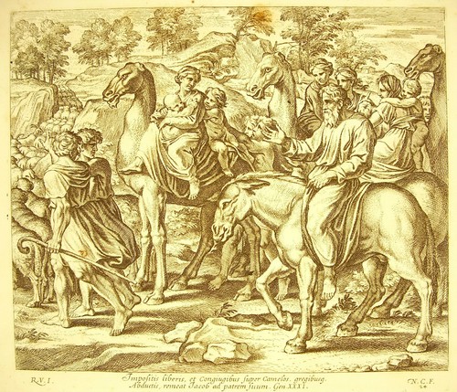 Jacob se leva Gen XXXI Chameaux La Bible Nico Chaperon 1649 ap Raphaël Vatican - Photo 1/4