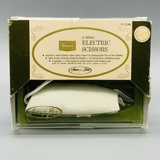 Vintage Sears 2 Speed Electric Scissors 3442199  in Case w/Manual-Tested!