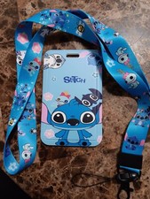 Stitch Lilo And Stitch Cartoon Character Blue Lanyard With ID Badge Holder