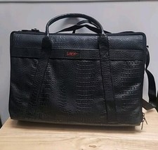 Savoy Cassette Tape Briefcase Faux Leather Black Matte    vtg