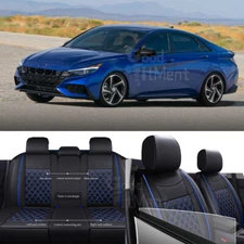 For Hyundai Elantra N Line Car 5Pcs Seat Covers Full Set PU Leather Front & Rear