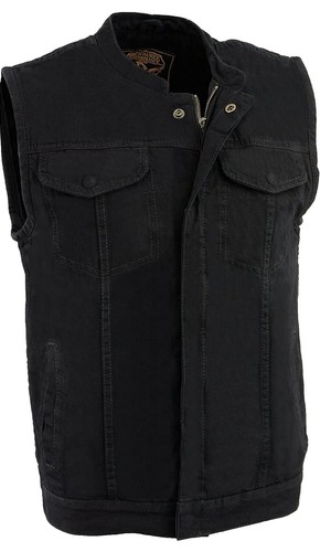 Milwaukee Leather MDM3020 Men's Black Denim '5-in-1' Club Style Vest With Removable Hoodie - 3X-Large / Black - Foto 7