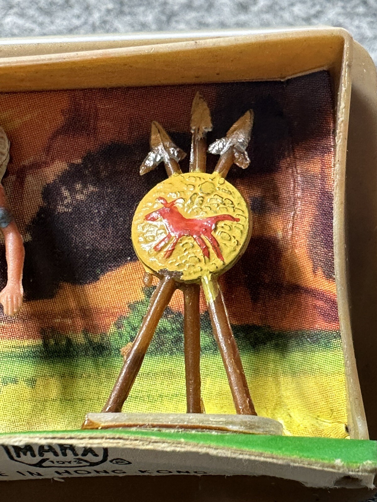 VTG Marx Miniature Masterpieces Western Scene Indians Hand Painted HK