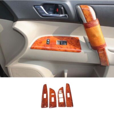 Door Window Lift Switch 08-13 Cover Panel Peach Wood Grain For Toyota Highlander