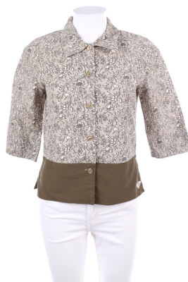 QUIKSILVER Hemd-Bluse mit kurzem Ärmel Print Vintage F 1 = D 34 taupe brown