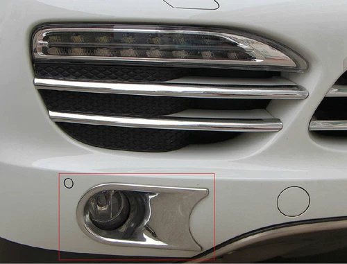 Moldura de cubierta de luz antiniebla de rejilla delantera cromada ABS para Porsche Cayenne 11-14 - Imagen 7 de 8