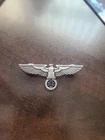 WW2 German Silver Eagle w/ Iron Cross Badge Hat Pin Brooch Military Medal Emblem