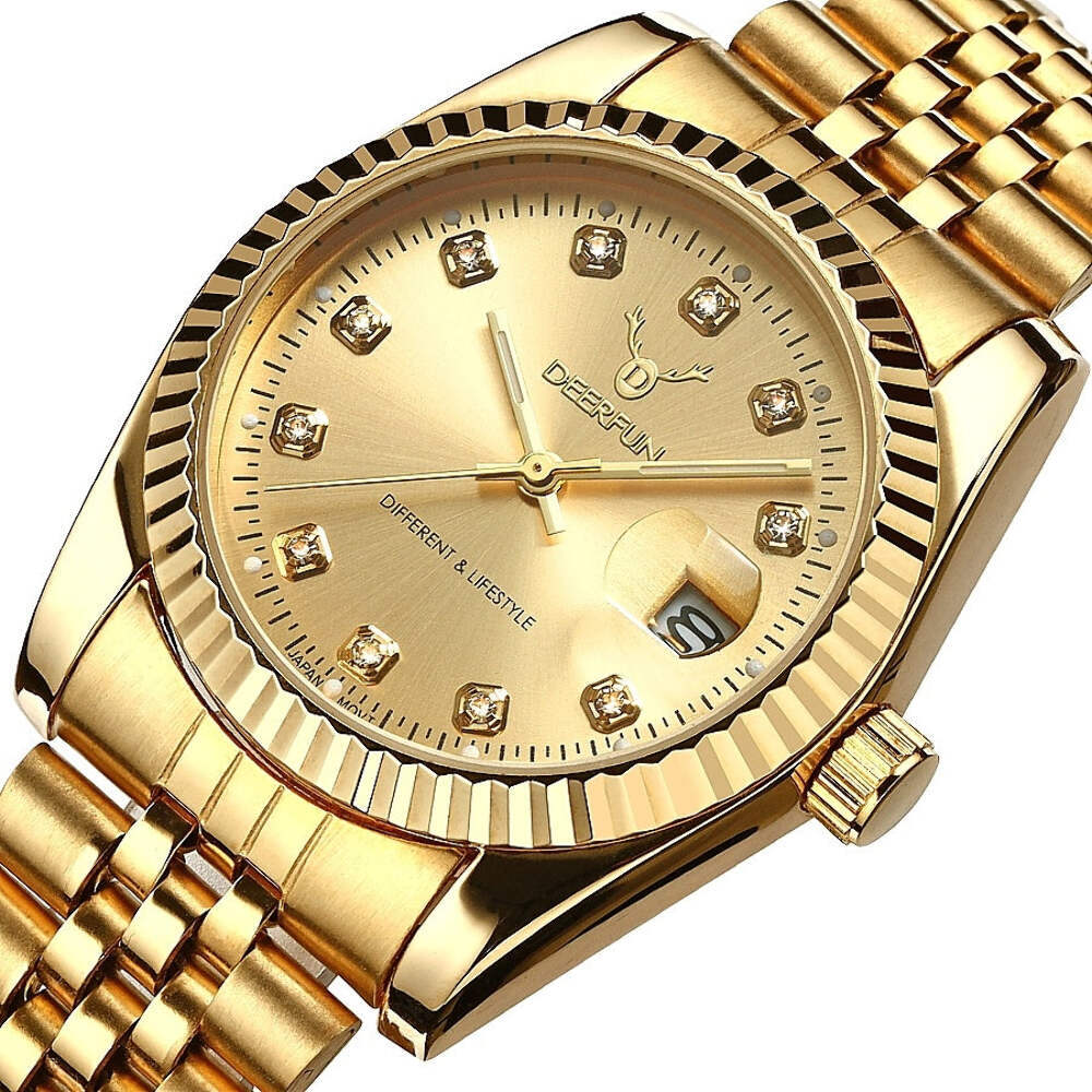 Elegant Diamond-Accented Shell Watch with Stainless Steel Strap and Quartz Movem