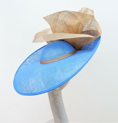 Coast- Feature hat in Electric Blue with Metallic Gold trim ASCOT WEDDING - Picture 9 of 9