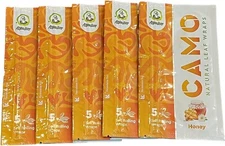 5 Packs Camo Natural Leaf Rolling Papers Pre-wrap (5 sheets per pack) Honey