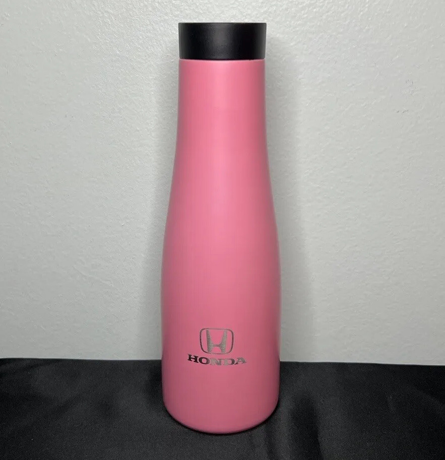 Honda Pink 16oz Travel Water Bottle BPA Free Black Twist Lid Silver Car Logo - Thumbnail 1