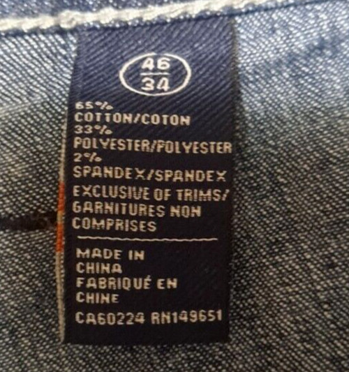 Evan-X Basic Sum Stretch Size 46X32 Denim Blue Je… - image 3