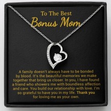 To My Bonus Mom Necklace from Daughter Son, Step Mom Gift, Mother's Day