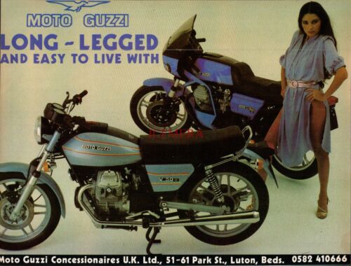 MOTO GUZZI V 50 & 850 Le Mans Motorrad Pin-Up ANZEIGE #4 1980 Druck Ad 690/11 - Bild 1 von 1