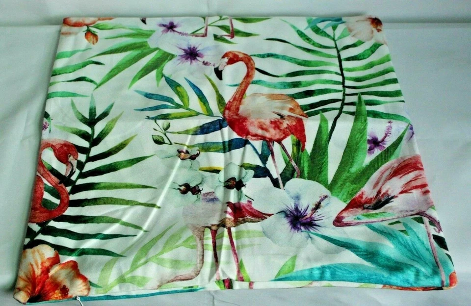 Juego de 2 fundas de almohada de hojas tropicales de flamenco de 18 x 18 pulgadas NUEVAS Foto 4 de 4